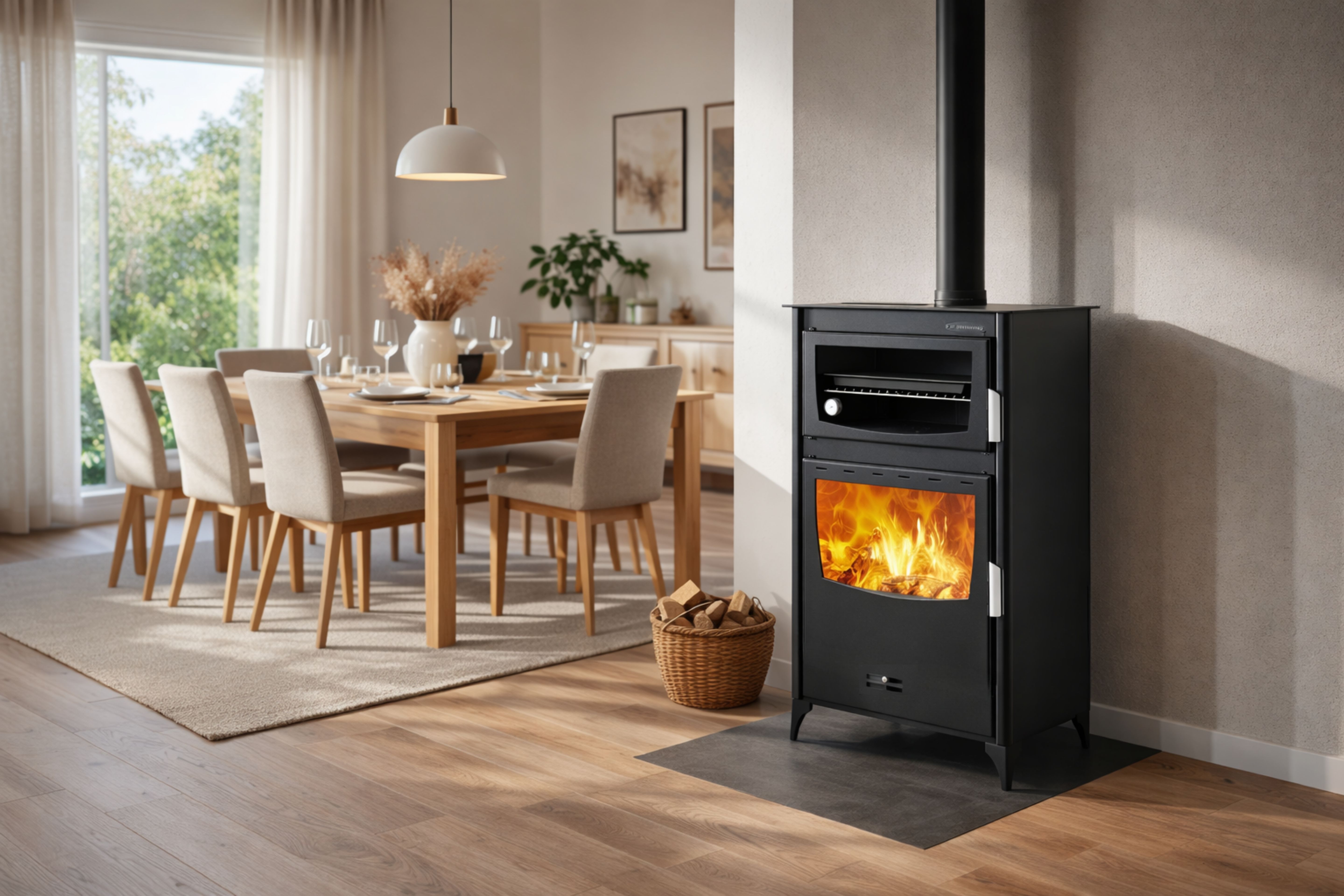 Τζάκι με ξύλα και φούρνο